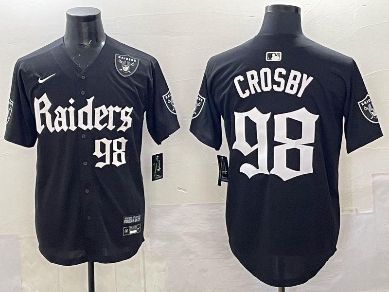 Men 2025 Oakland Raiders #98 Crosby Black 6th generation Joint Name Nike Limited NFL Jersey style 07->oakland raiders->NFL Jersey